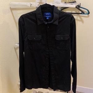 Apartment 9 super soft button down black flannel